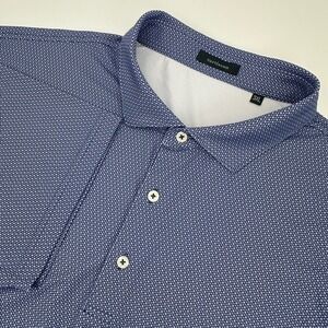 Turtleson Mens 3XL Golf Polo Blue Geometric Stretch Performance Shirt